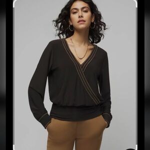 White House Black Market Black Blouse